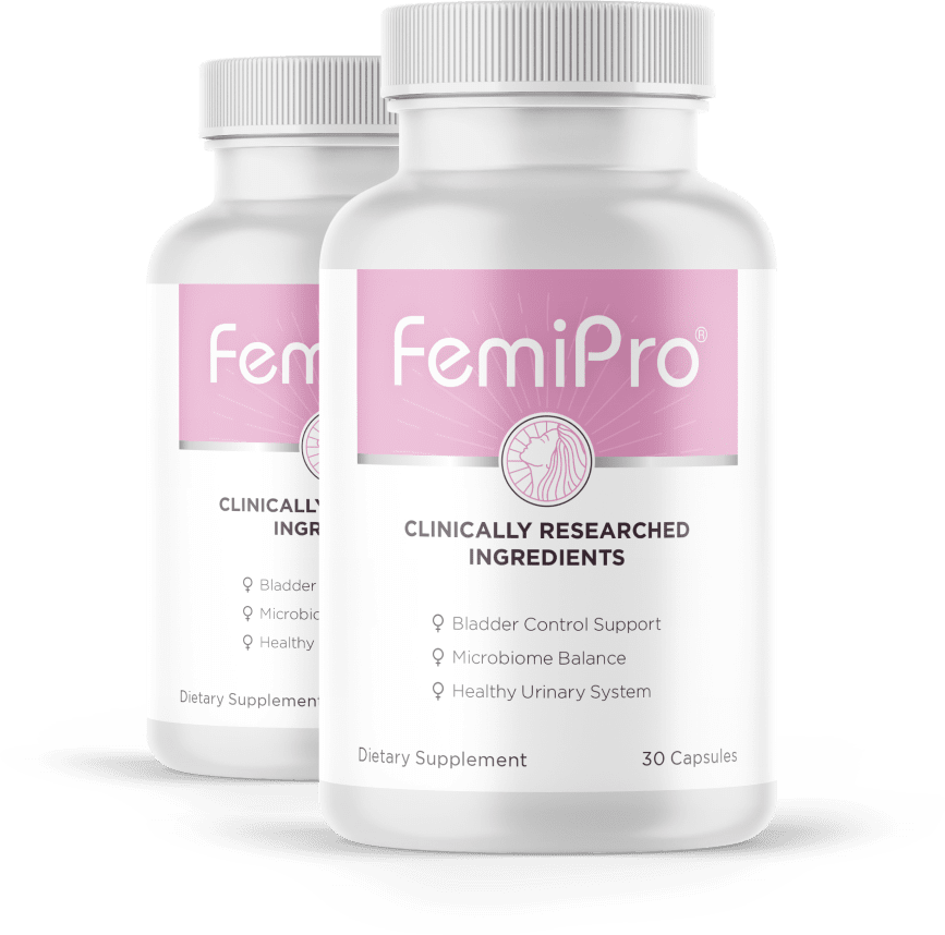 FemiPro bottle in ingredient circle