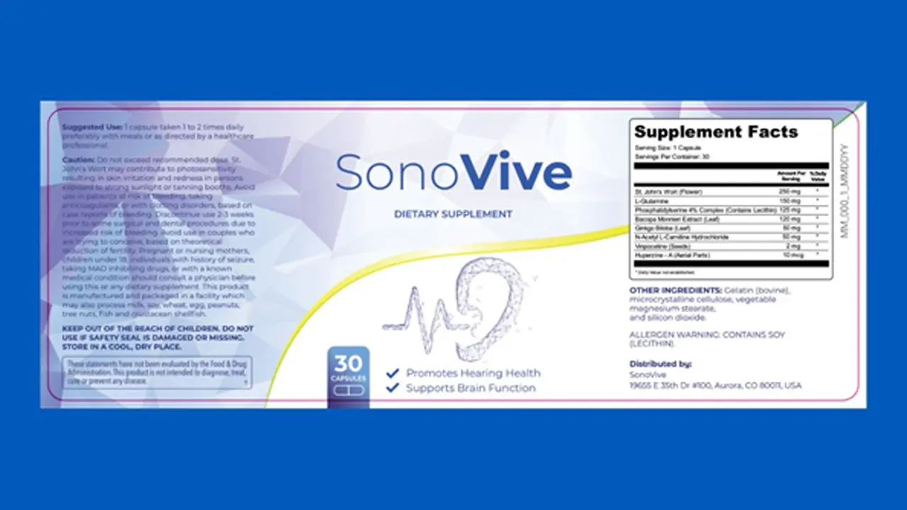 SonoVive product label